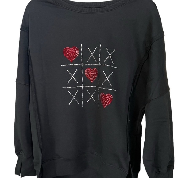 Tic Tak Toe French terry sequin pull over sz medium - Picture 10 of 10